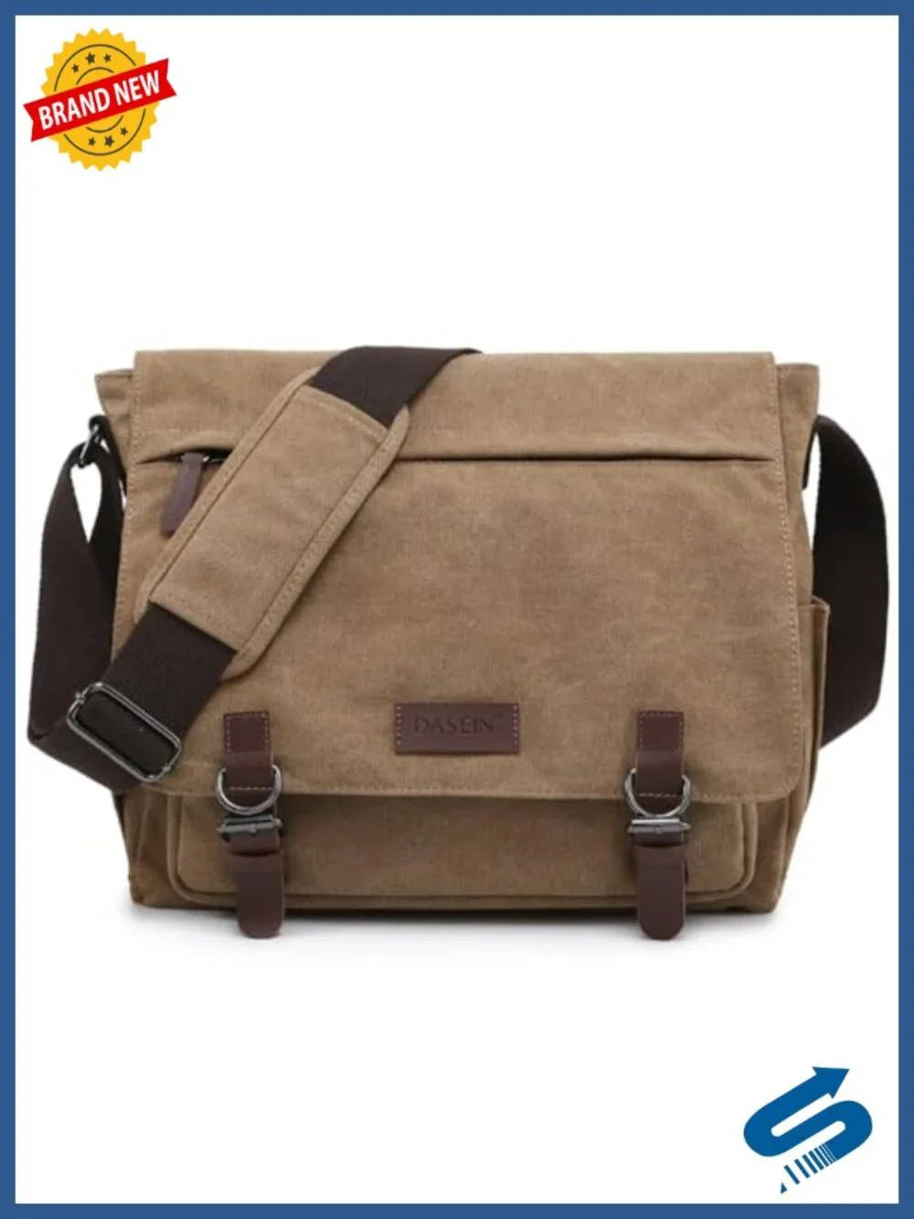 Large Vintage Canvas Messenger Bag for 15